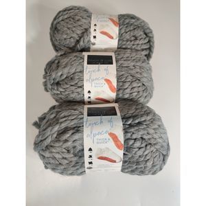 Touch Of Alpaca Thick & Quick Lion Brand Yarn Jumbo 7, Shadow, 3 pack Lot